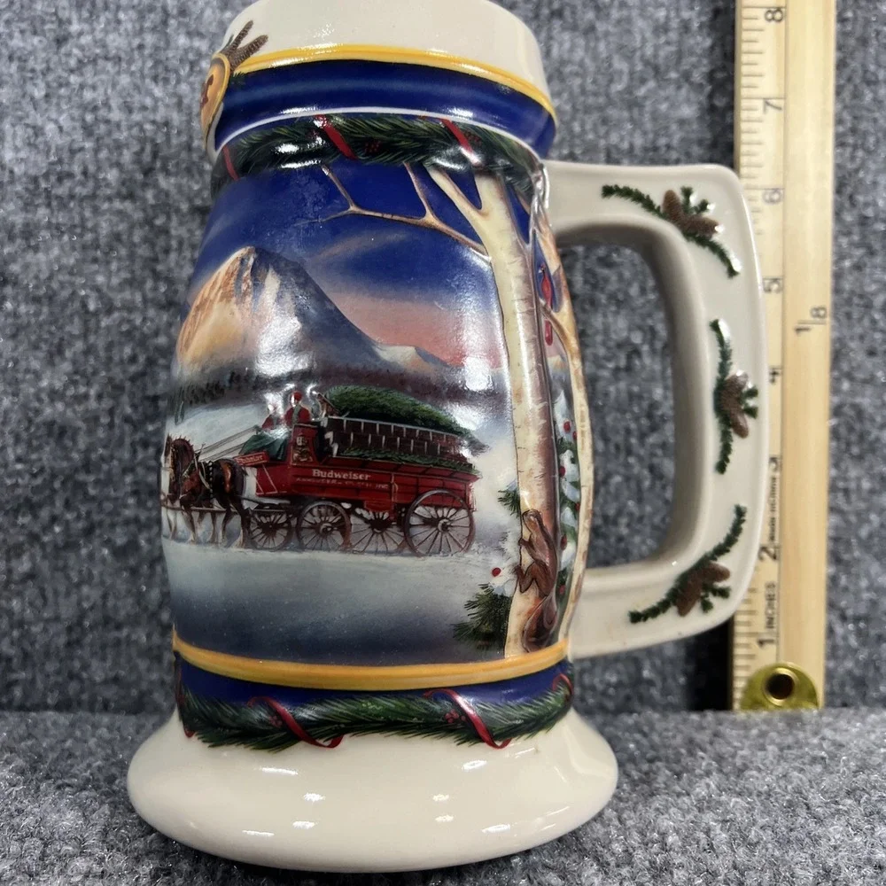 Vintage 2000 Budweiser Holiday Beer Stein – 